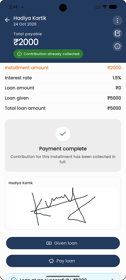 Smart loans with automatic interest calculation